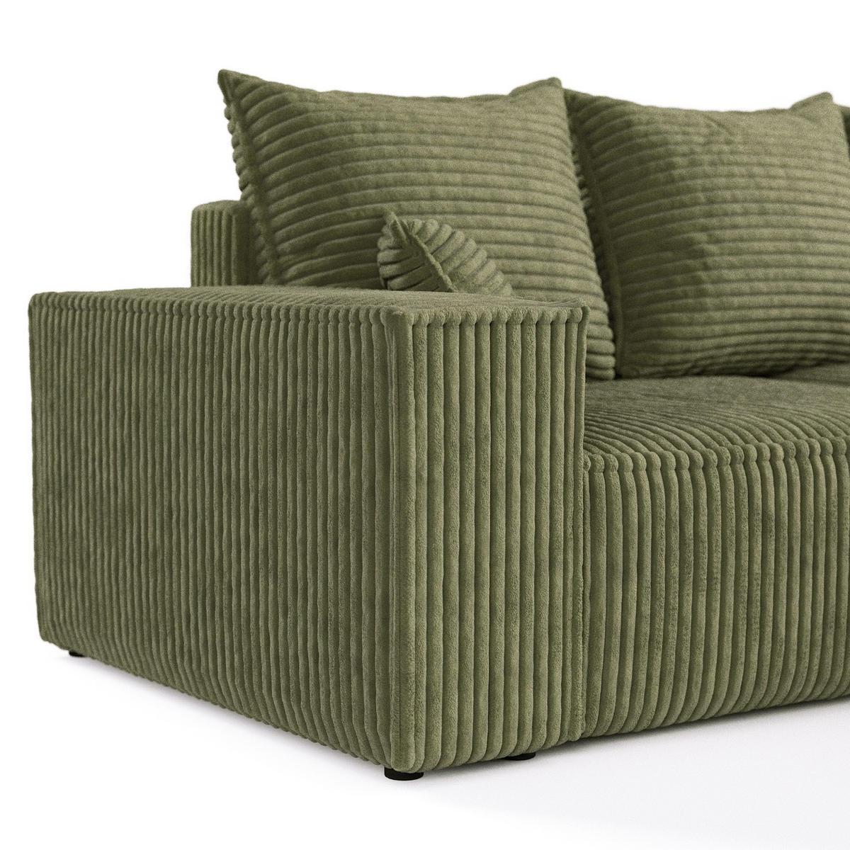 ROHOVÁ SEDAČKA SENSO, textil, Zelená - černá/zelená barva, dřevo/kompozitní dřevo (255/148cm) - AltaBeds