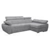 ECKSOFA Boston Mini Premium Cord 2RLC Seite: Rechts 2R+LC - Chromfarben/Hellgrau, Holz/Textil (255/170cm) - MIRJAN24