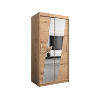 SCHWEBETÜRENSCHRANK 200/100/62 2-türig - Silberfarben/Eiche Artisan, Holz/Kunststoff (100/200/62cm) - MÖBEL KRYSPOL