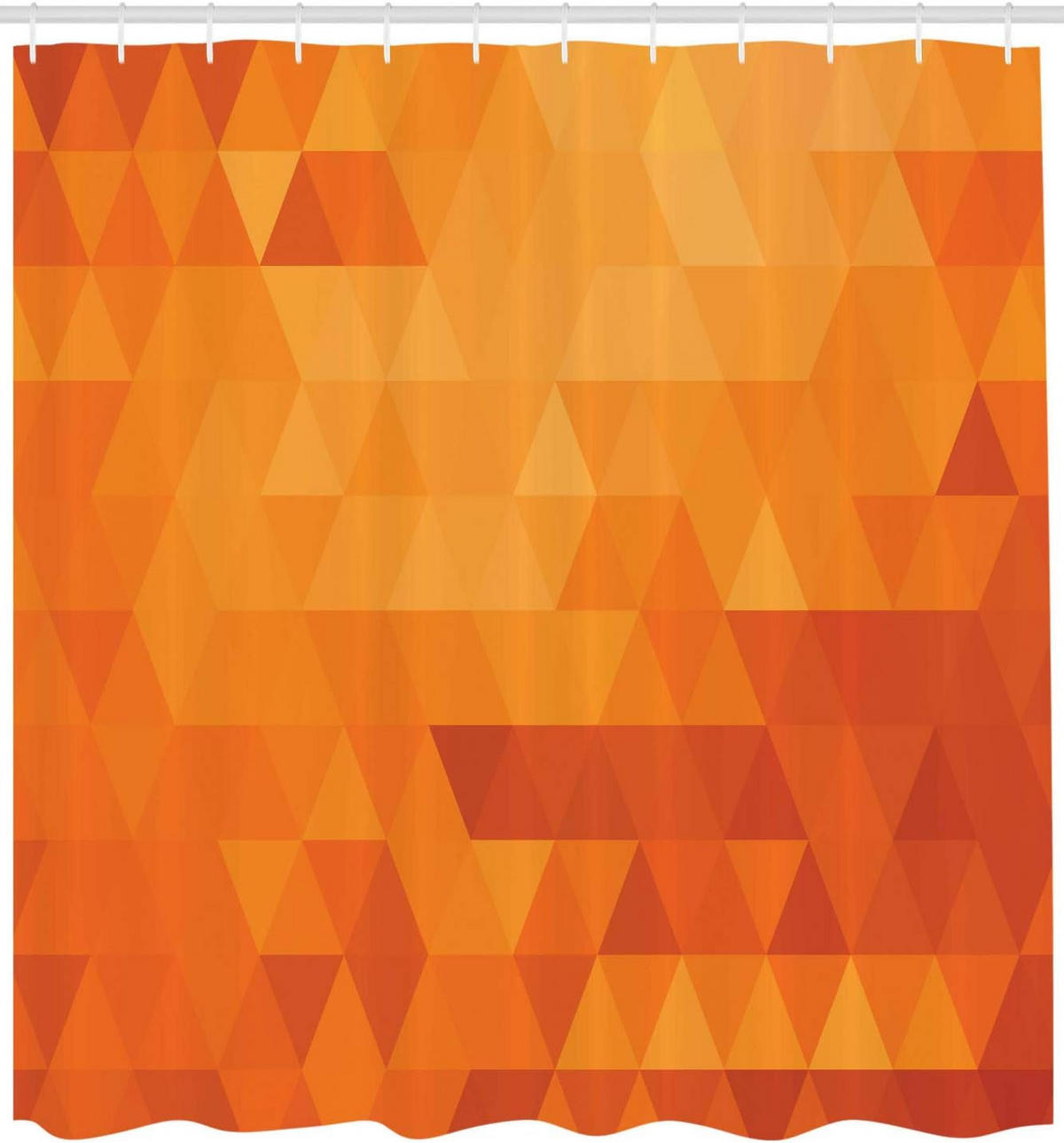 DUSCHVORHANG Orange Stoff Muster Dekor Badezimmer mit Haken - Orange, Textil (200/180cm) - MCBOSON