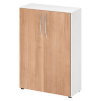 AKTENSCHRANK - 3 Ordnerhöhen 35/80/114,4 cm in Weiß/Nussbaumfarben - Nussbaumfarben/Weiß, Holzwerkstoff (80/114.4/35cm) - bümö