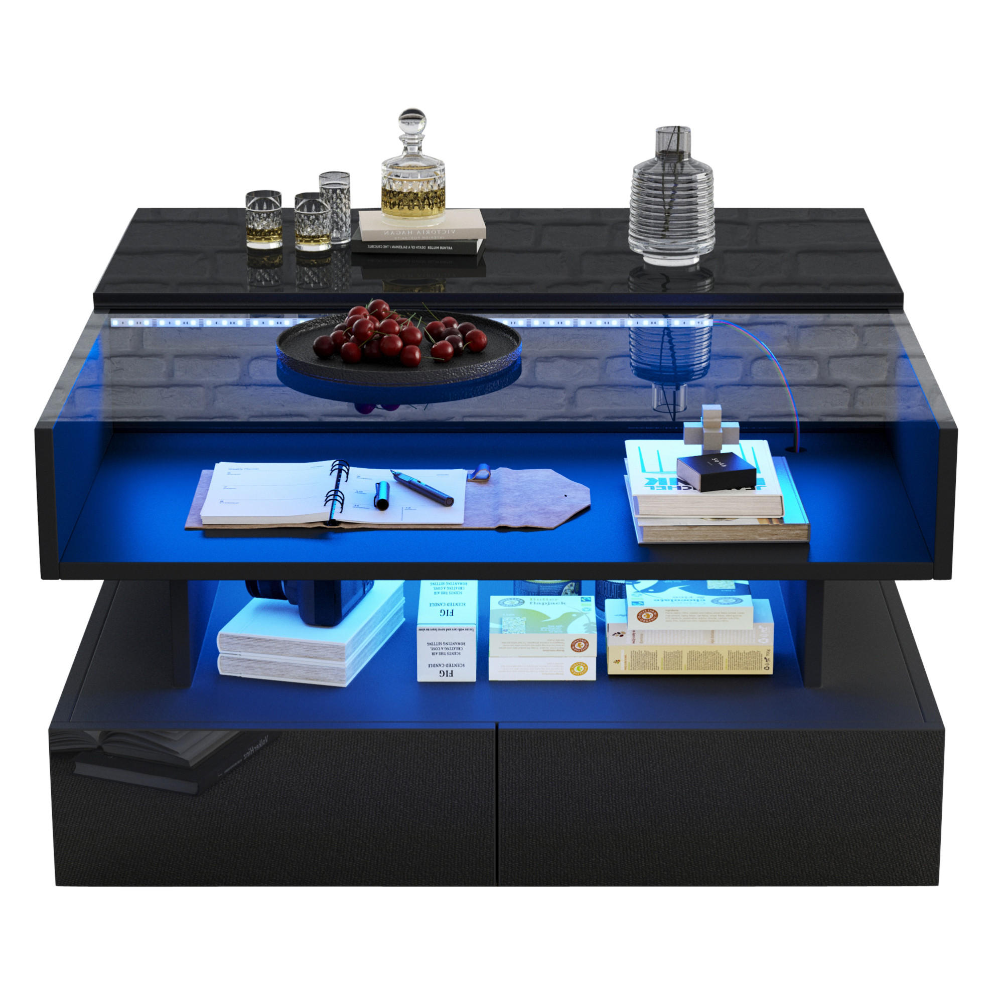Meubliv Couchtisch Schwarz 80x45x80 cm