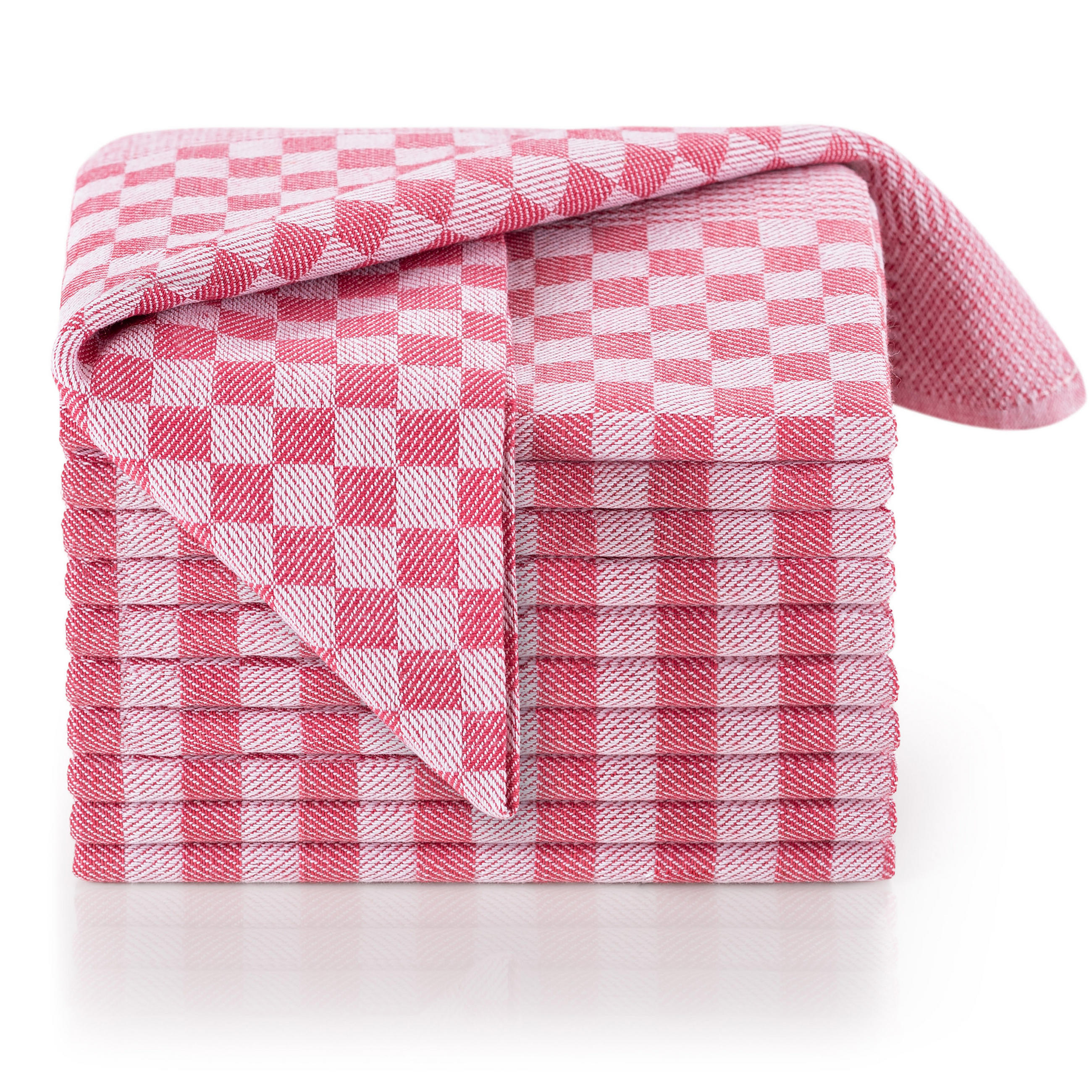 GESCHIRRTUCH Markus 5er-Set, 50/70 cm, 100% Baumwolle, kariert - Rot, Textil (50/70cm) - Blumtal