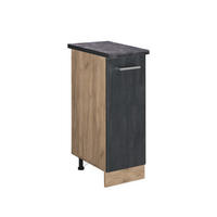 APOTHEKERSCHRANK R-Line Schwarz Beton 30 cm AP Anthrazit - Eiche Wotan/Schwarz, Holzwerkstoff (30/81.6/60cm) - Vicco