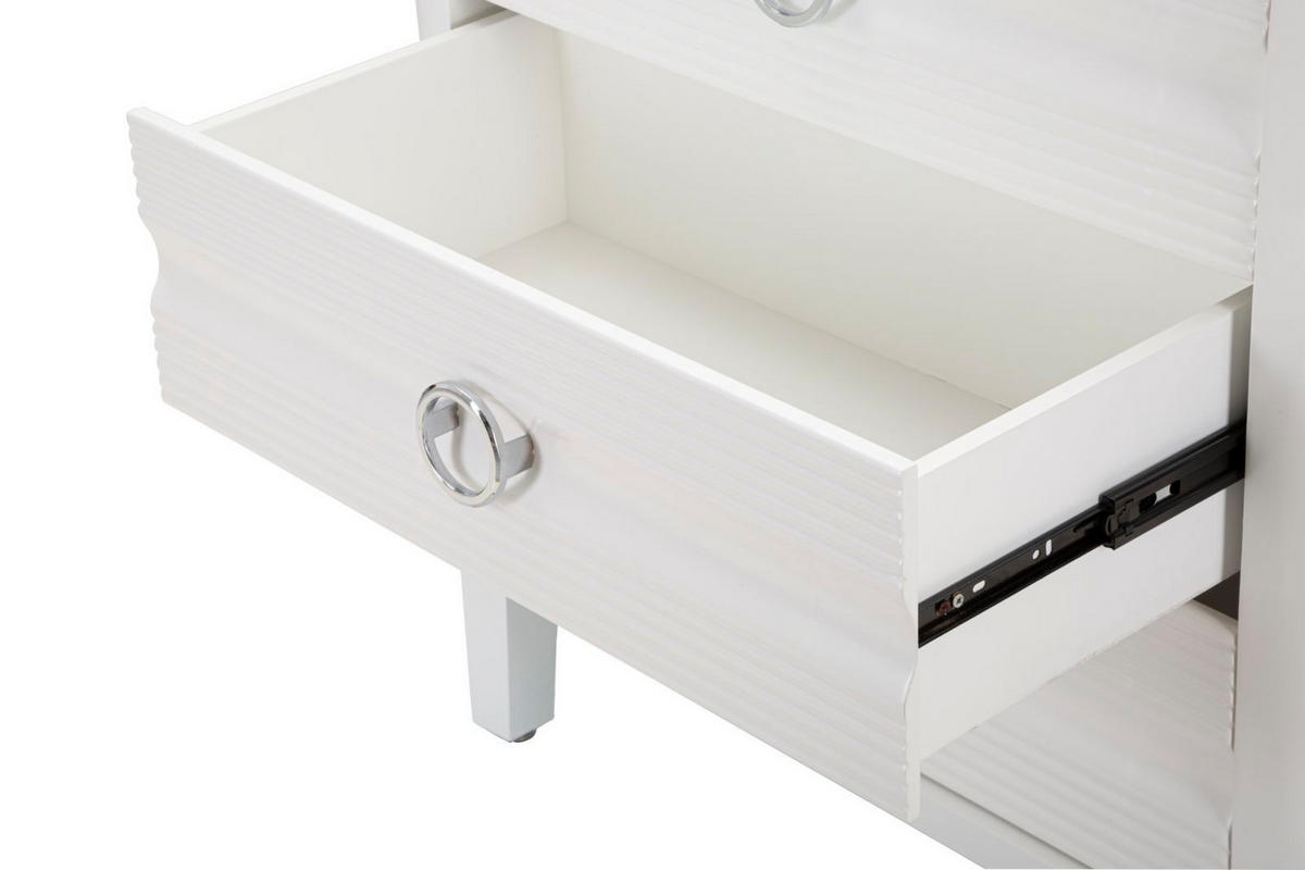 KOMMODE Shine, weiß, Tannenholz, MDF und Metall, 81 x 40 x 84 cm - Weiß, Holz/Holzwerkstoff (81/84/40cm) - Mauro Ferretti