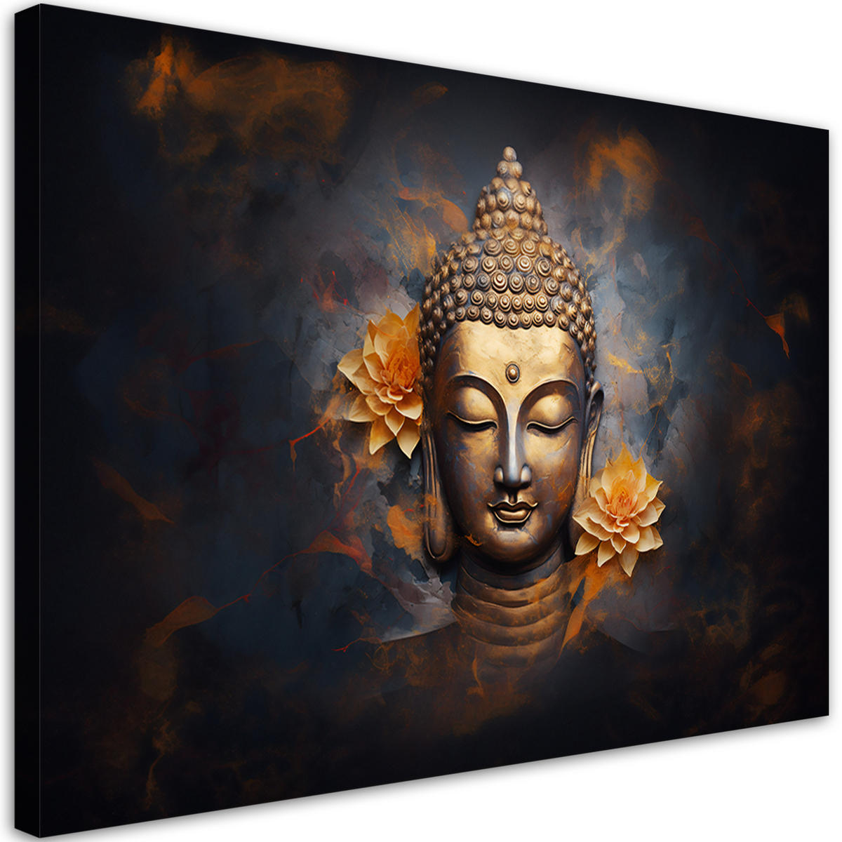 WANDBILD goldener buddha abstrakt - Goldfarben, Textil (60/40cm) - Feeby