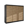 SCHWEBETÜRENSCHRANK Derby II - Braun, Holzwerkstoff/Metall (200/215/58cm) - MIRJAN24