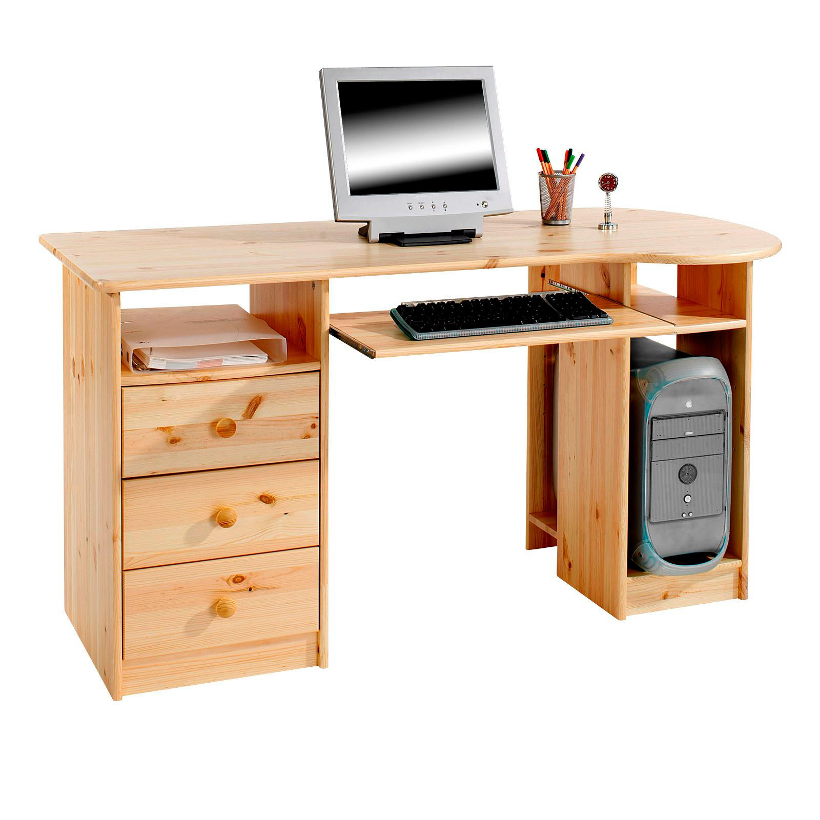 SCHREIBTISCH BOB - Naturfarben, Holz (67/140/74cm) - IDIMEX
