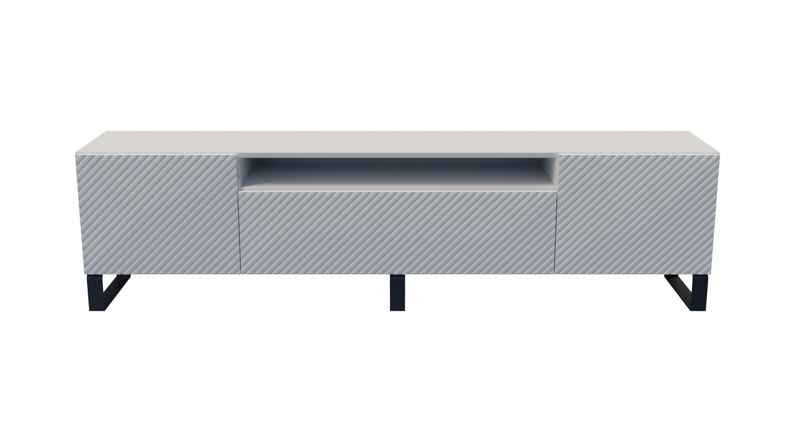 LOWBOARD CAVA 200/41/40 cm, Stand-TV-Schrank Weiß - Weiß, Holzwerkstoff (200/41/40cm) - MASSENO