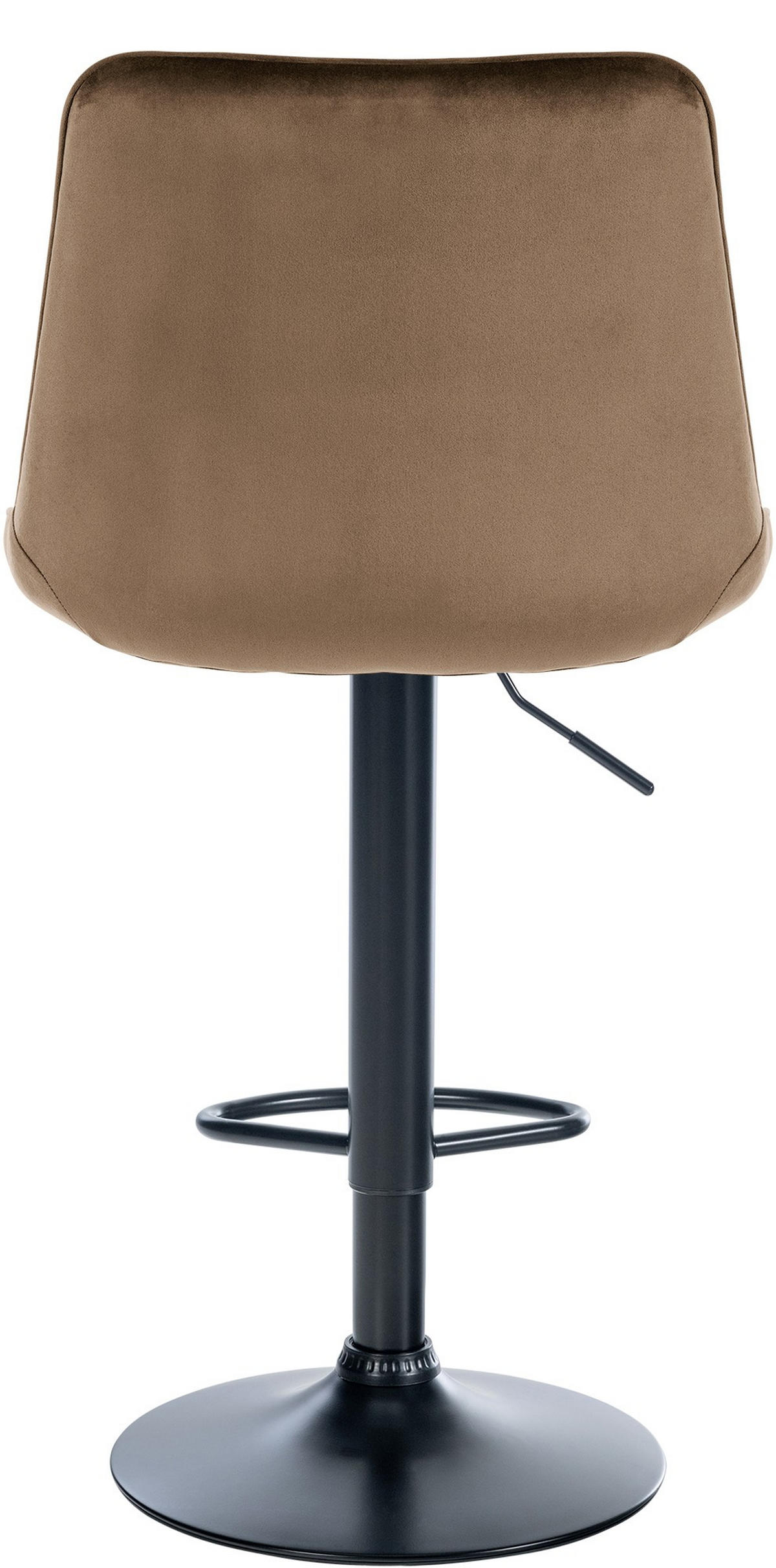 BARHOCKER RIO Braun Samt Schwarz - Braun, Textil/Metall (49.5/91/50cm) - DELUKE