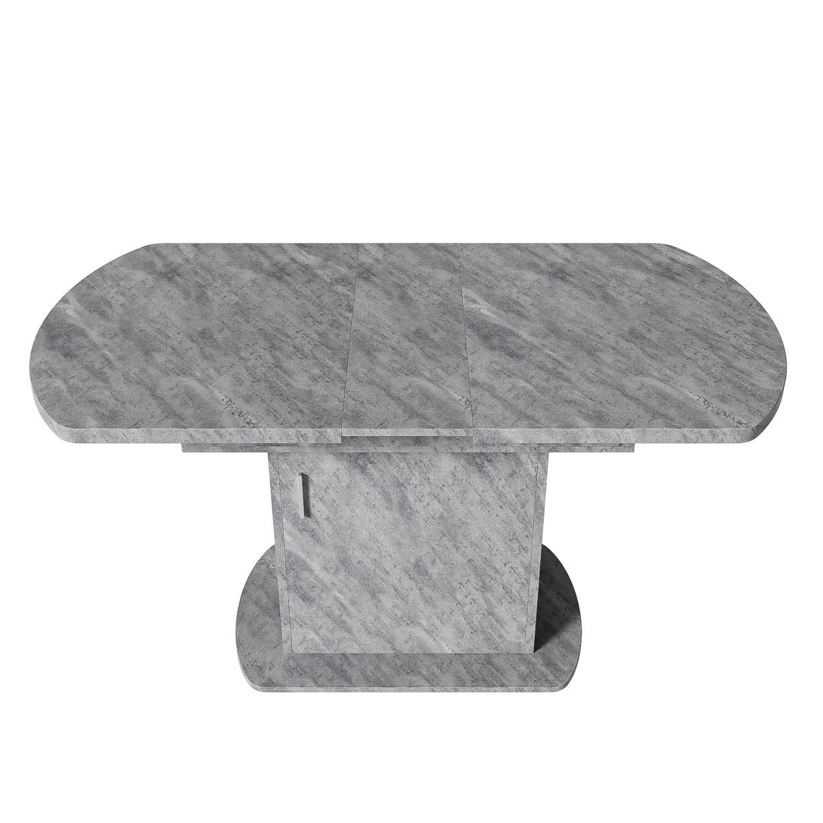 ESSTISCH oval 110/70/75 cm grau mit Stauraum und Metallgriff - Grau, Holzwerkstoff (130/70/75cm) - OKWISH