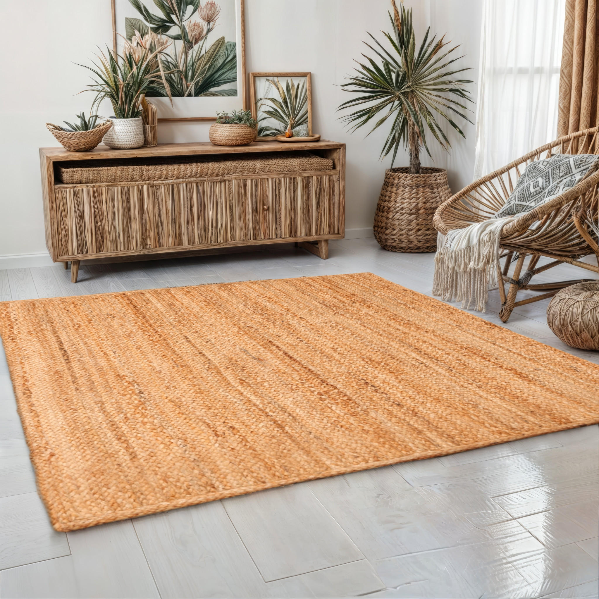 JUTETEPPICH Nitin natur 150/150 cm - Naturfarben, Naturmaterialien (150/150cm) - My-Rug