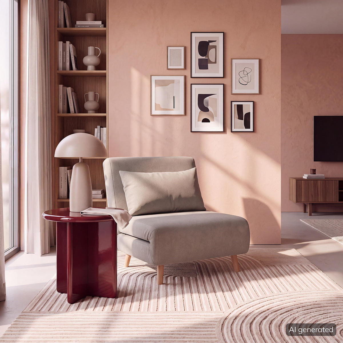 SCHLAFSESSEL - Textil / Teilmassivholz - Buchefarben/Hellgrau, Holz/Buchenholz (77/81/90cm) - home24
