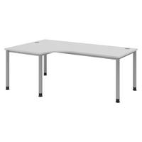 SCHREIBTISCH Serie-H Gestell: Silber 120/200/74 cm in Grau - Grau, Holzwerkstoff (120/200/74cm) - bümö