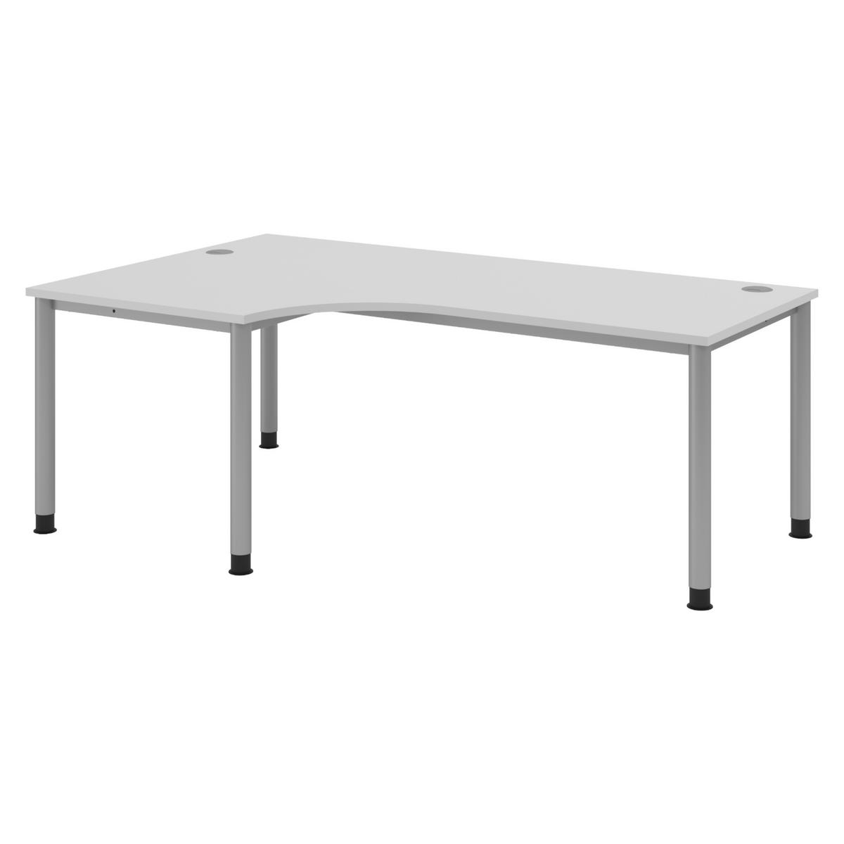 SCHREIBTISCH Serie-H Gestell: Silber 120/200/74 cm in Grau - Grau, Holzwerkstoff (120/200/74cm) - bümö