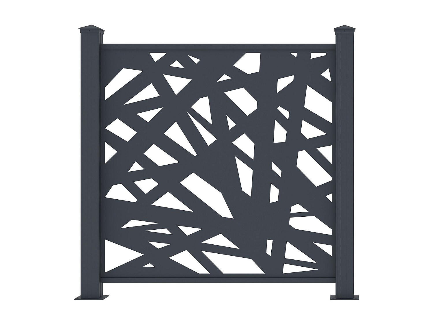 ZAUN - 102.5cm x 7.6cm - Aluminium - anthrazitgrau - NATAFO - Anthrazit, Metall (102.5/100cm) - Vente-Unique