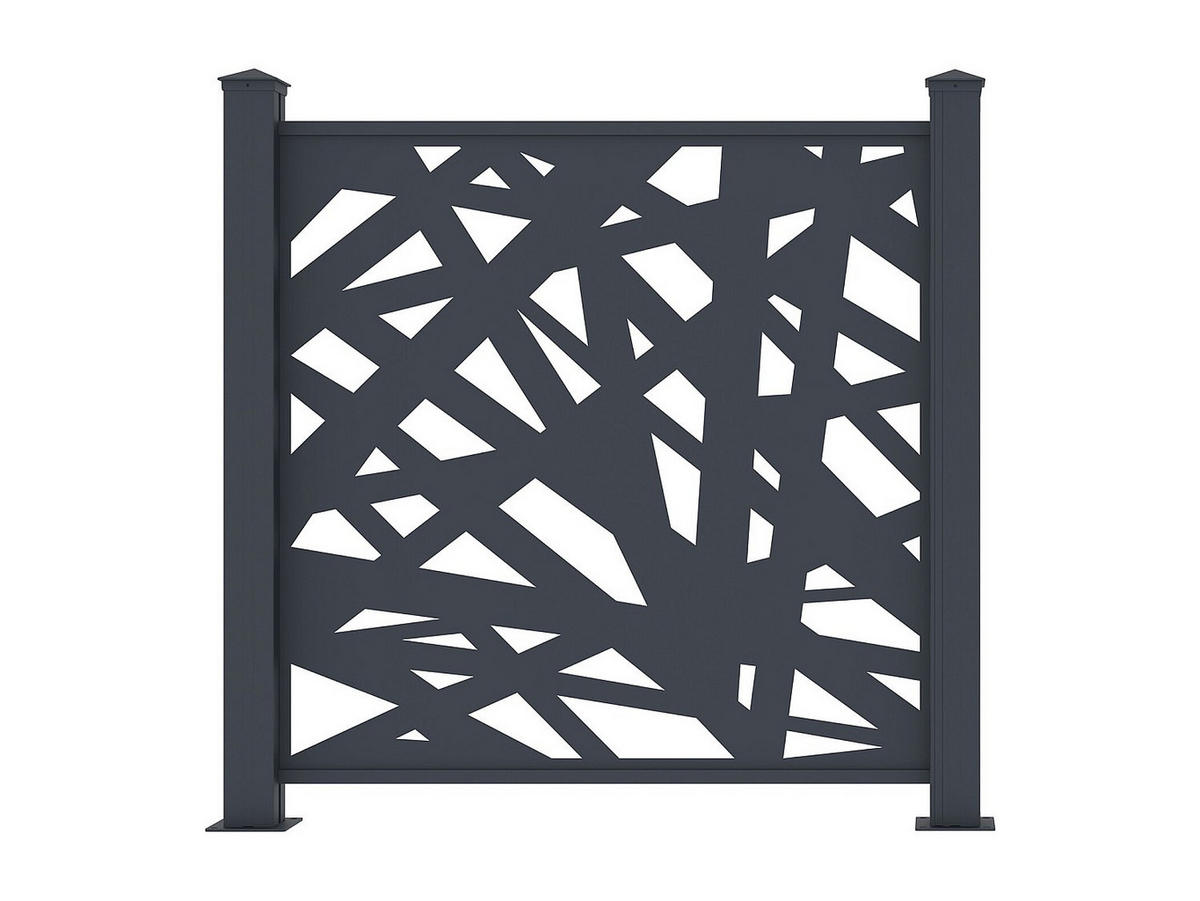 ZAUN - 102.5cm x 7.6cm - Aluminium - anthrazitgrau - NATAFO - Anthrazit, Metall (102.5/100cm) - Vente-Unique