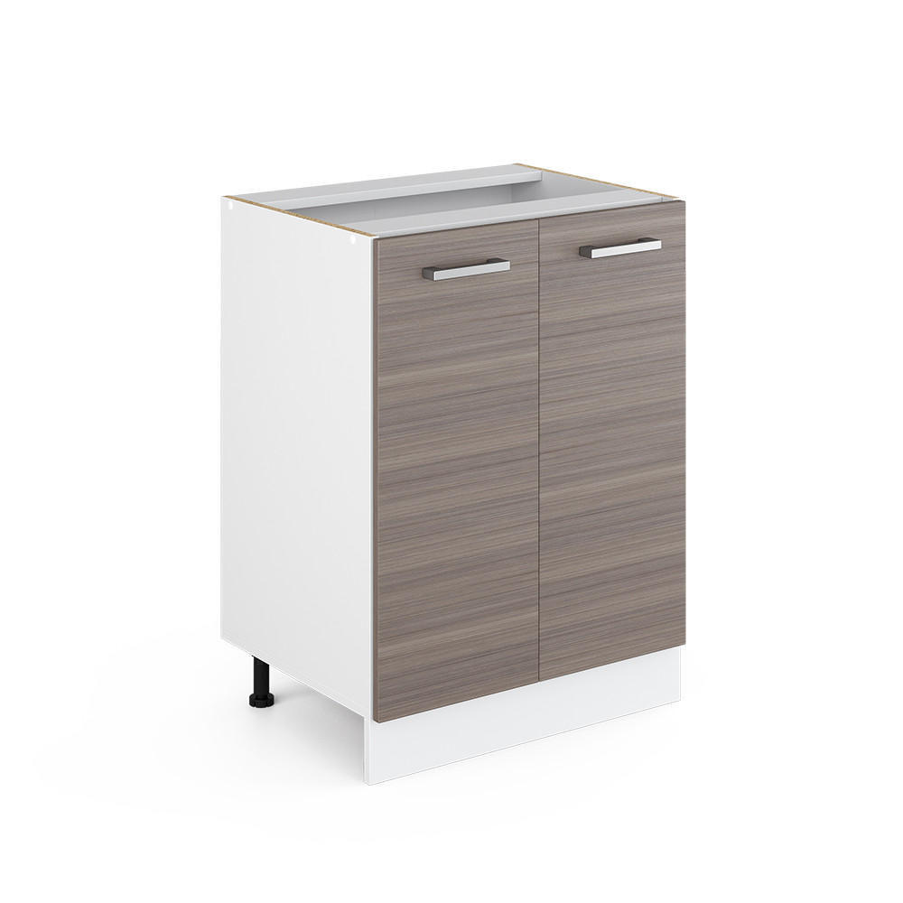 UNTERSCHRANK R-Line Grau 60 cm mit Türen, ohne AP - Weiß/Grau, Holzwerkstoff (60/81.6/46cm) - Vicco