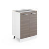 KÜCHENUNTERSCHRANK R-Line Grau 60 cm ohne AP - Weiß/Braun, Holzwerkstoff (60/81.6/46cm) - Vicco