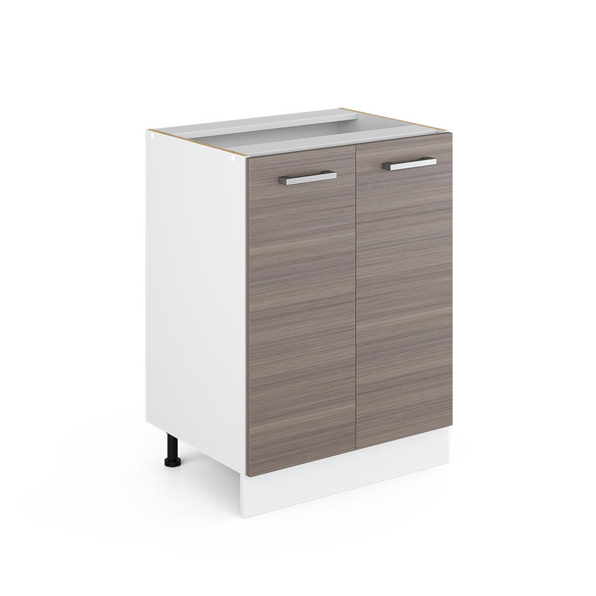 UNTERSCHRANK R-Line Grau 60 cm mit Türen, ohne AP - Weiß/Grau, Holzwerkstoff (60/81.6/46cm) - Vicco