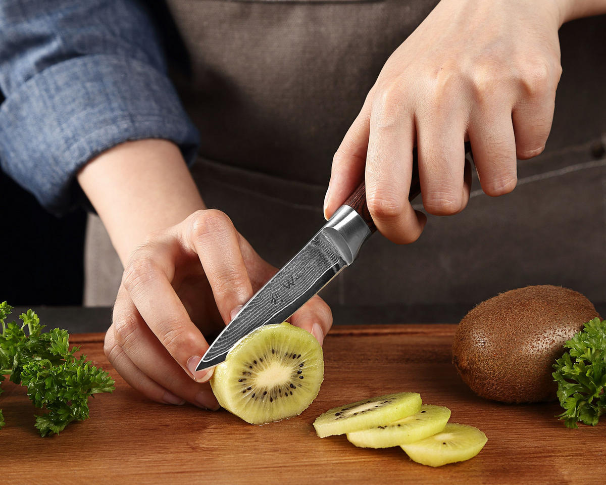 OFFICEMESSER Edib Damast - Braun, Holz/Metall (19cm) - Wakoli