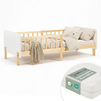 KINDERBETT Weiß 90/200 Lattenrost Matratze Rausfallschutz - Weiß, Holz (100/67/208cm) - Homestyle4u