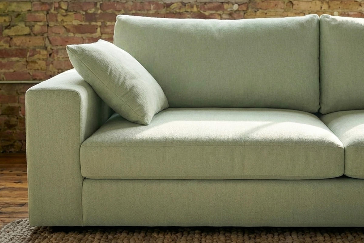 SOFA AMINA Grün Flachgewebe - Schwarz/Grün, Buchenholz/Textil (228/82/101cm) - KAWOLA