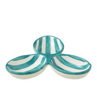 APERO-TELLER GRANADA STRIPES - Töpferei - Aqua - Multicolor, Keramik (24cm) - J-Line
