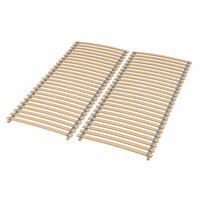 ROLLROST SET 200x200 (2x 100x200), fertig montiert und gerollt, Lattenrost aus Buchenholz, 28 Latten - Buchefarben, Holz (200/200cm) - Sleepneo