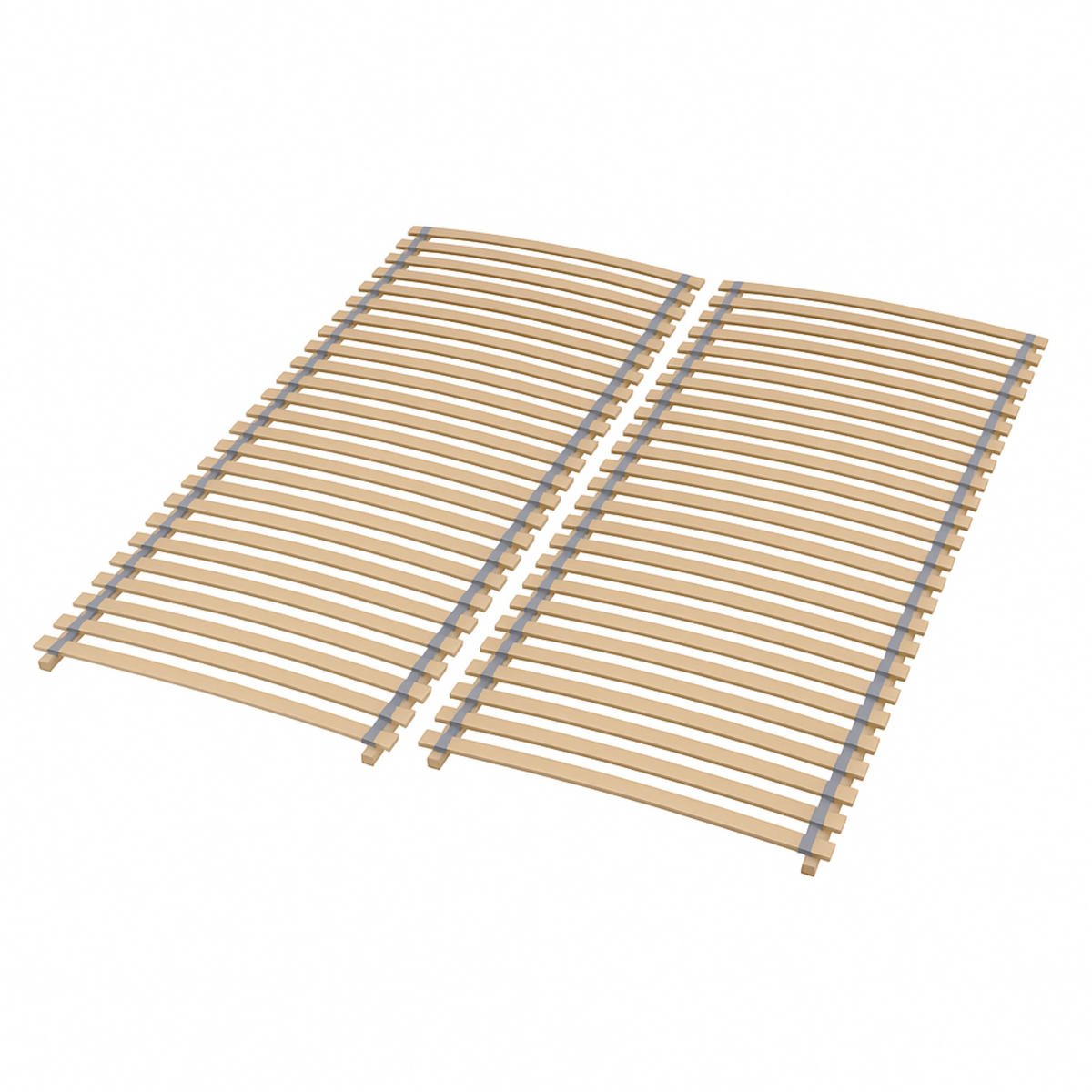 ROLLROST SET 200x200 (2x 100x200), fertig montiert und gerollt, Lattenrost aus Buchenholz, 28 Latten - Buchefarben, Holz (200/200cm) - Sleepneo