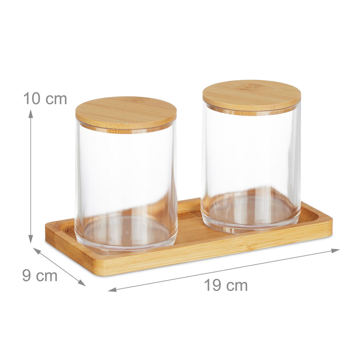 WATTESTÄBCHENBEHÄLTER - Multicolor, Holz/Kunststoff (19/10/9cm) - Relaxdays