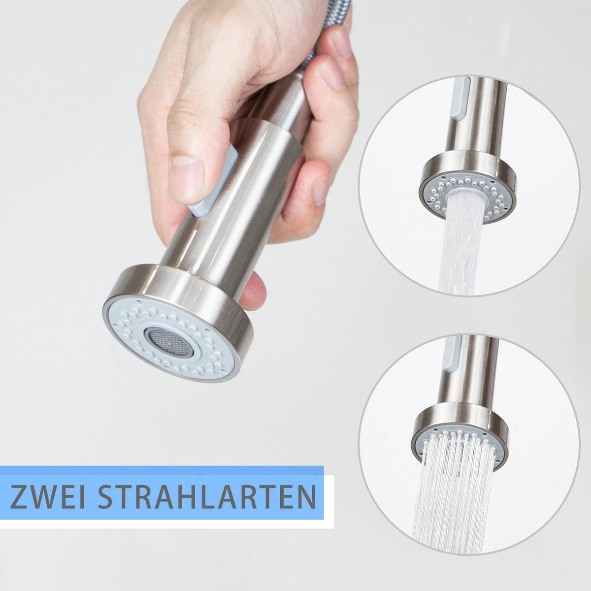 KÜCHENARMATUR Tauvin 5/55/25 cm - Silberfarben, Metall (5/55/25cm) - ZMH