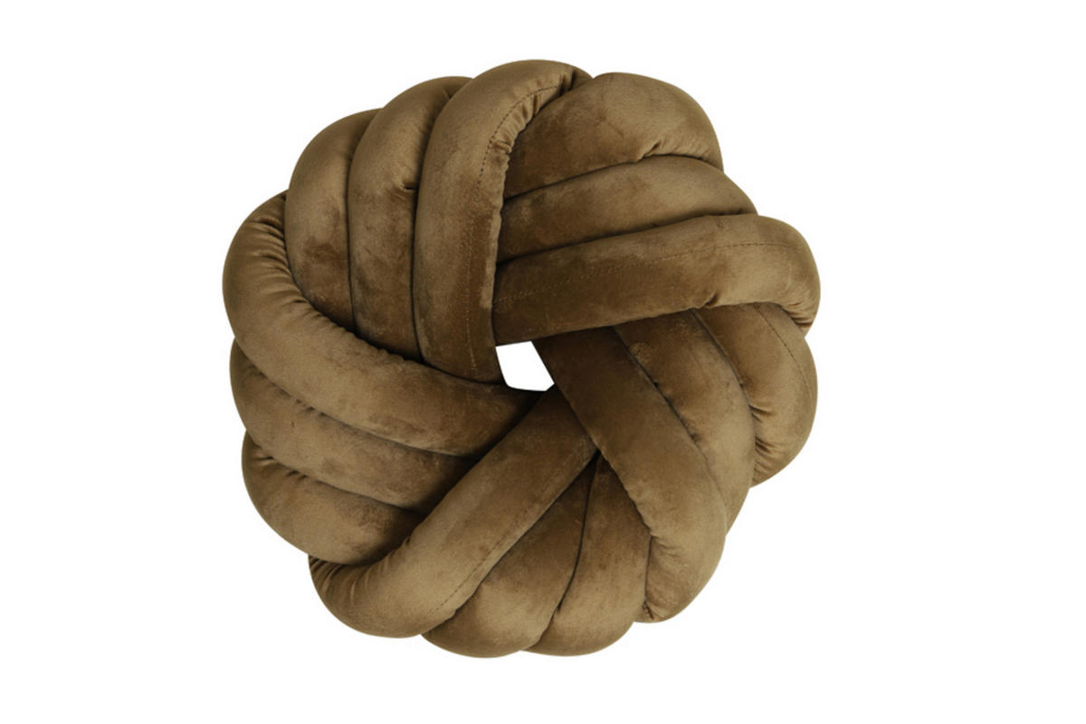 DEKOKISSEN Knot Braun 33/33 cm - Braun, Textil (33/33cm) - Light & Living