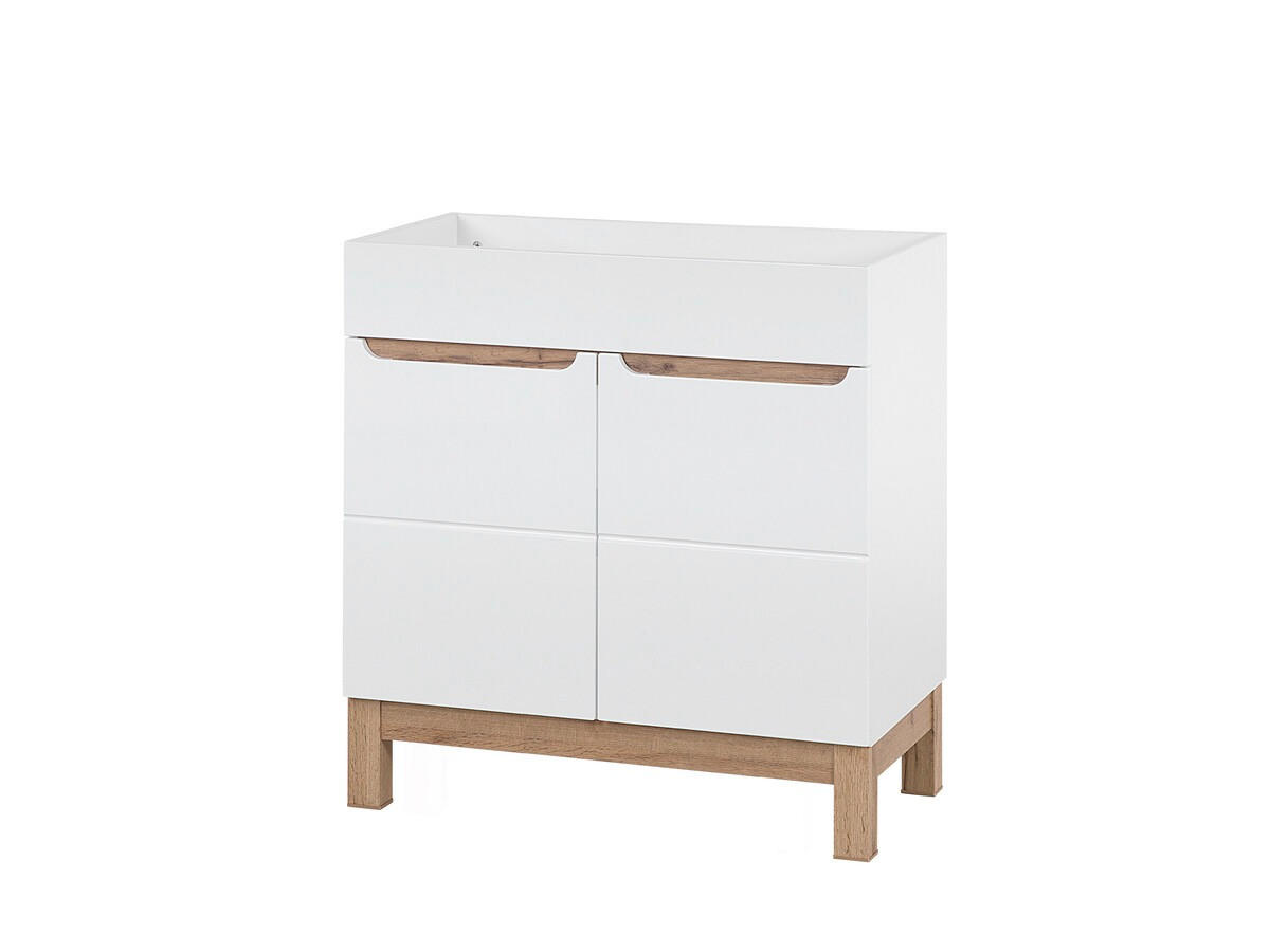 BADMÖBEL-SET 7 Teile - Bali White B BM17 in Weiß - Weiß Hochglanz, Holz (80/187/46cm)