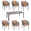 GARTENGARNITUR Anthrazit, Taupe 7-teilig-Set - Taupe/Anthrazit, Metall - MCW