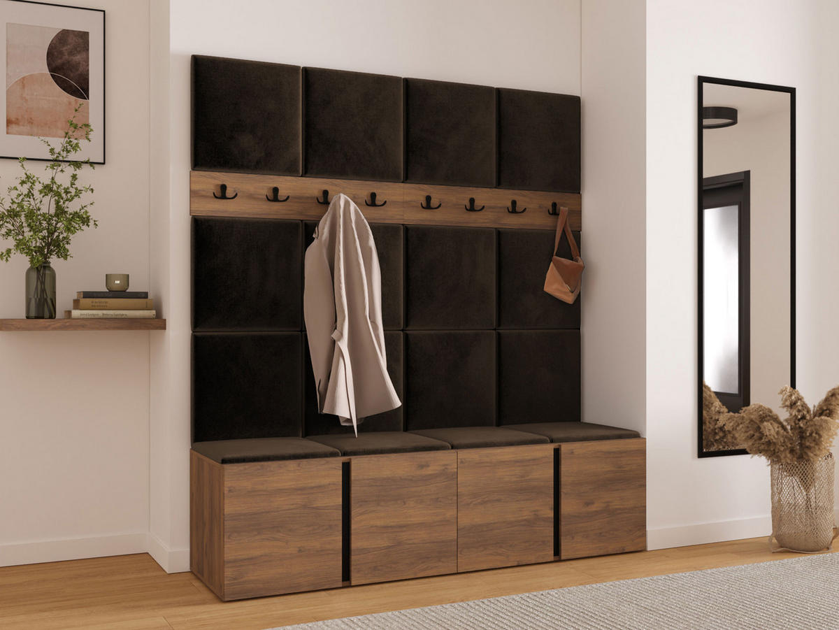MOBILIER PENTRU HOL Orion V - maro/culoare lemn de nuc, material plastic/compozit lemnos (168/186/46cm) - MIRJAN24