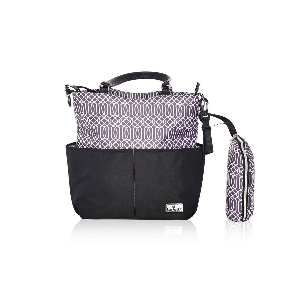 WICKELTASCHE Laura schwarz Wickelunterlage, 2 Außentaschen, Reißverschluss, Schultergurt - Schwarz, Textil (11/57/38cm) - Lorelli