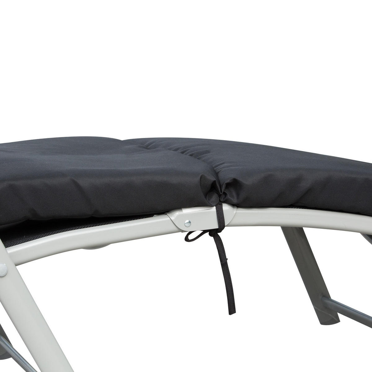 SONNENLIEGE DE-13549 7-fach verstellbar mit Matratze & Armlehnen Schwarz - Schwarz, Metall (63.5/100.5/137cm) - ComfortXL