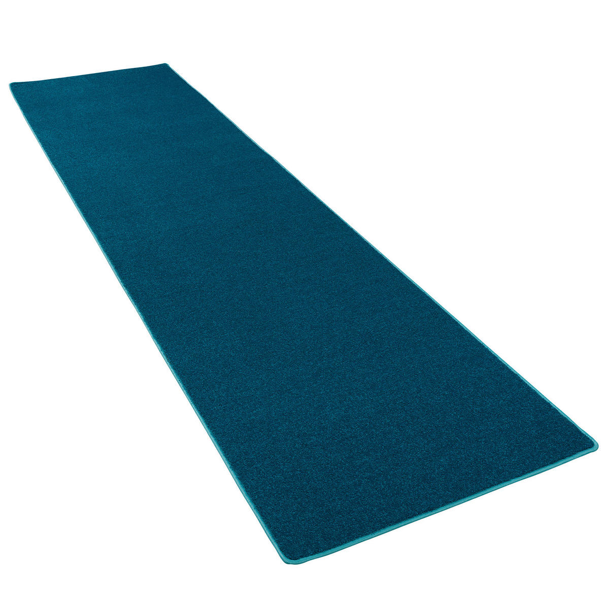 HOCHFLOR VELOURS LÄUFER TEPPICH LUNA - Petrol, Textil (80/400cm) - Snapstyle