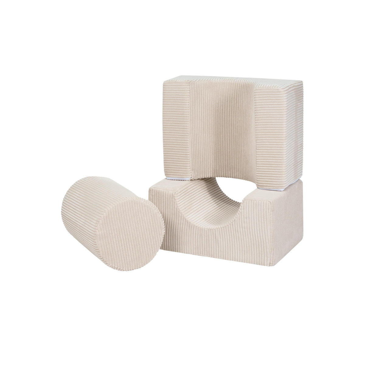 SCHAUMSTOFF-BAUSTEINE für Kinder, Shape, Cord, Ecru - Ecru, Textil (45/30/55cm) - MeowBaby