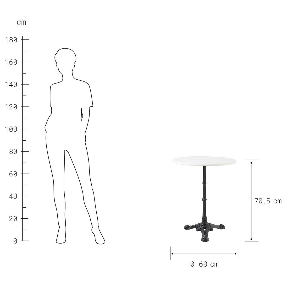 GARTENMÖBEL-SET (3-teilig) Castello - Schwarz/Weiß, Stein/Metall - BUTLERS
