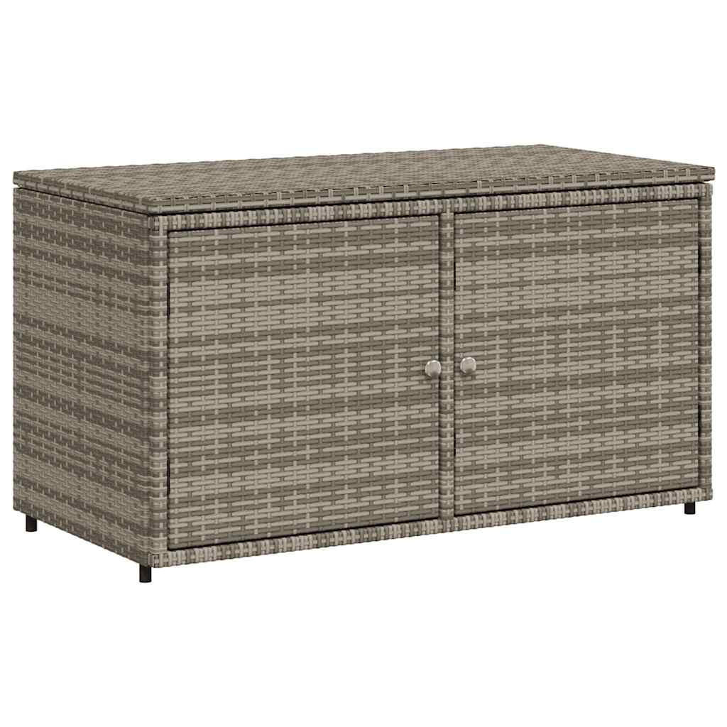 GARTENSCHRANK Grau 110/55/60,5 Cm Poly Rattan - Grau, Kunststoff (55/60.5/110cm) - vidaXL