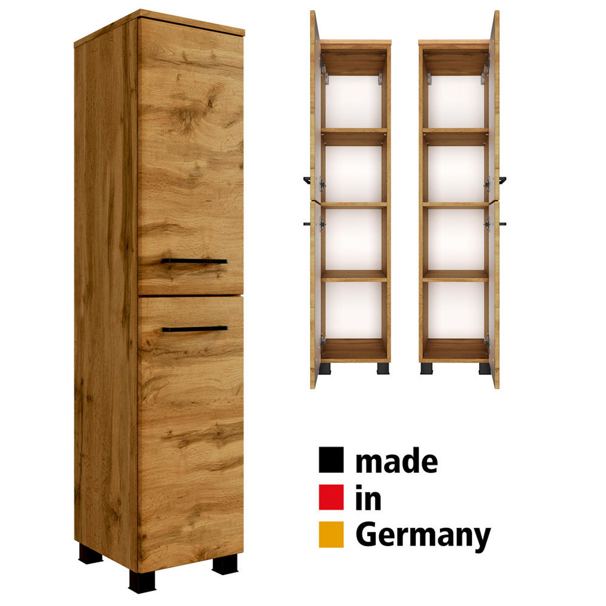 BADMÖBEL-SET 5-TLG. Morisson-03 - Braun, Holzwerkstoff (220/200/50cm) - Lomado