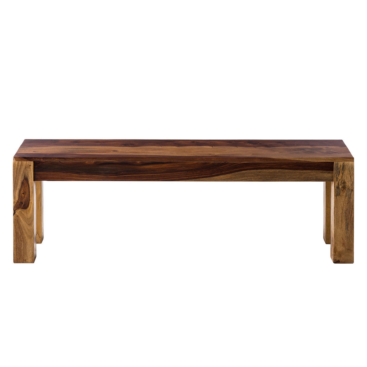 SITZBANK - Massivholz - Sheesham Honig Dunkel - Sheeshamfarben, Holz (140/45/35cm) - home24