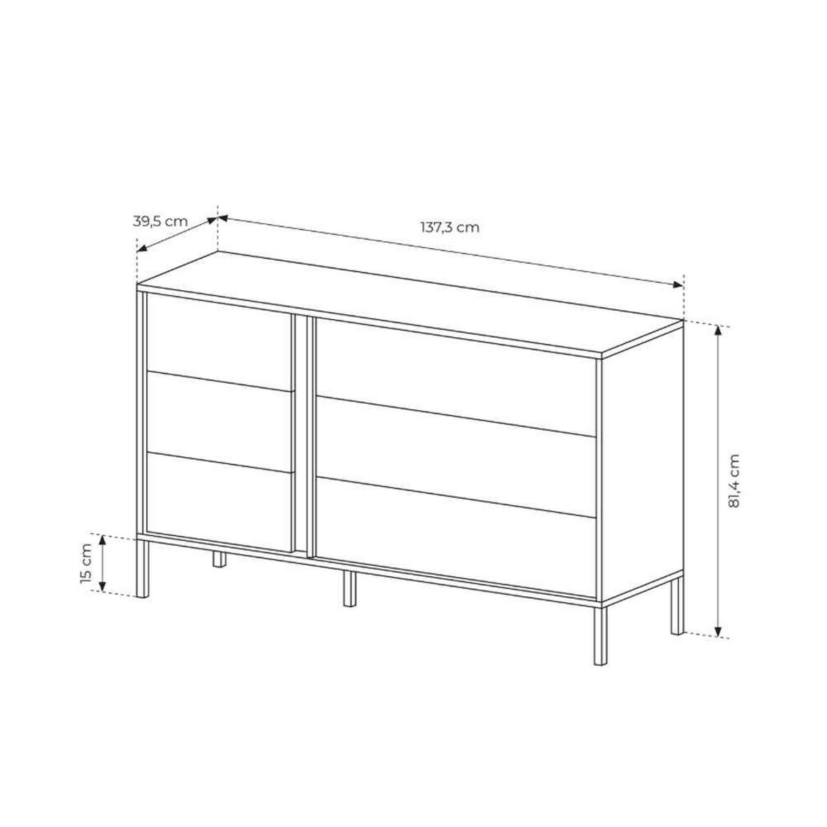 KOMMODE Dust - Weiß, Holzwerkstoff (137.3/81.4/39.5cm) - Pillovely