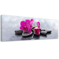 WANDBILD rosa blume orchidee - Pink, Textil (90/30cm) - Feeby