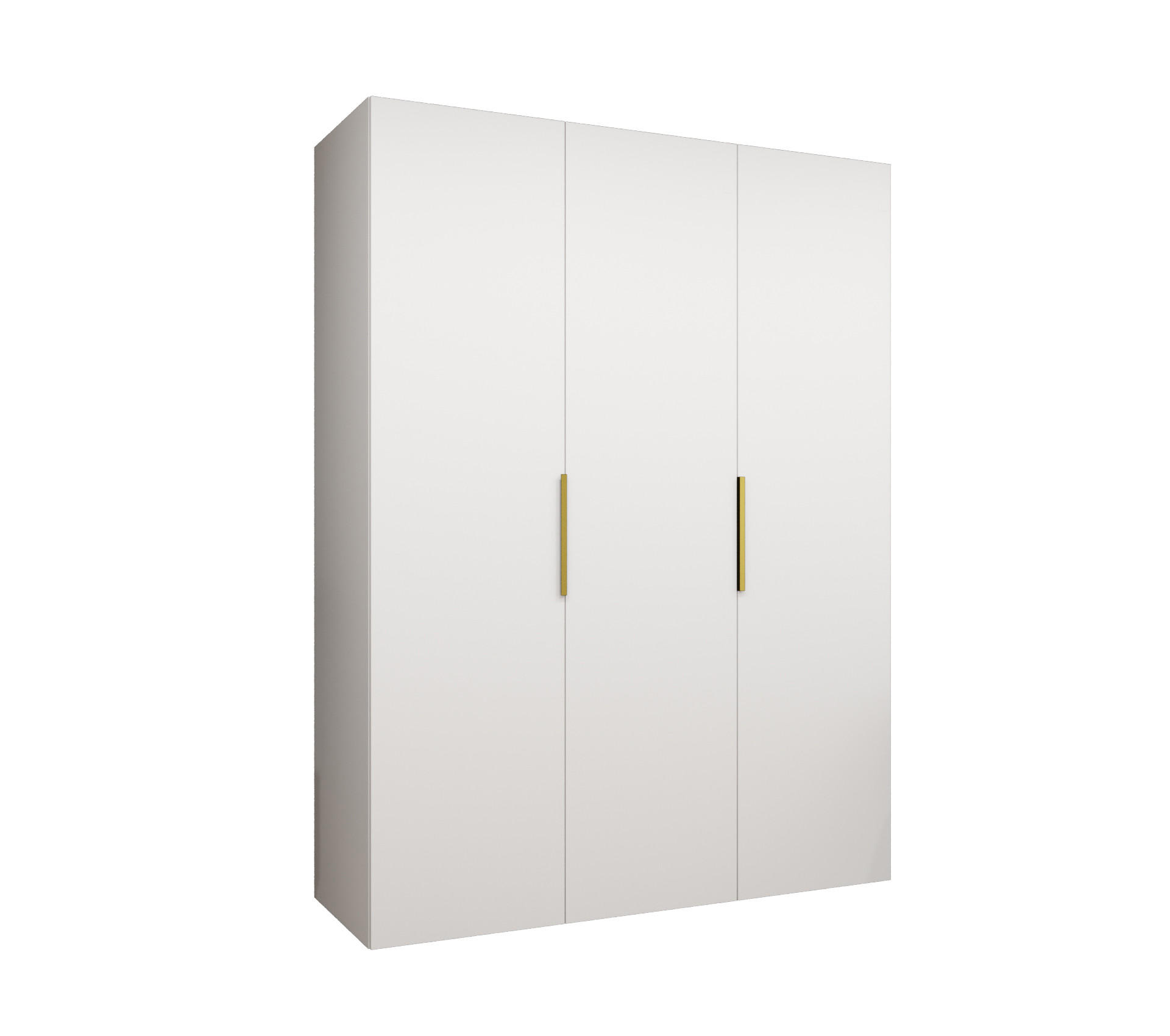 DREHTÜRENSCHRANK 202/150/52 3-türig - Goldfarben/Weiß, Holz (150/202/52cm) - MÖBEL KRYSPOL