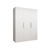DREHTÜRENSCHRANK 202/150/52 3-türig - Goldfarben/Weiß, Holz (150/202/52cm) - MÖBEL KRYSPOL
