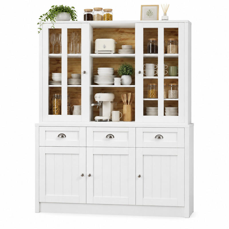 HOCHSCHRANK mit Acryltüren Weiß - Weiß, Holzwerkstoff (38.5/175/140cm) - Meubliv