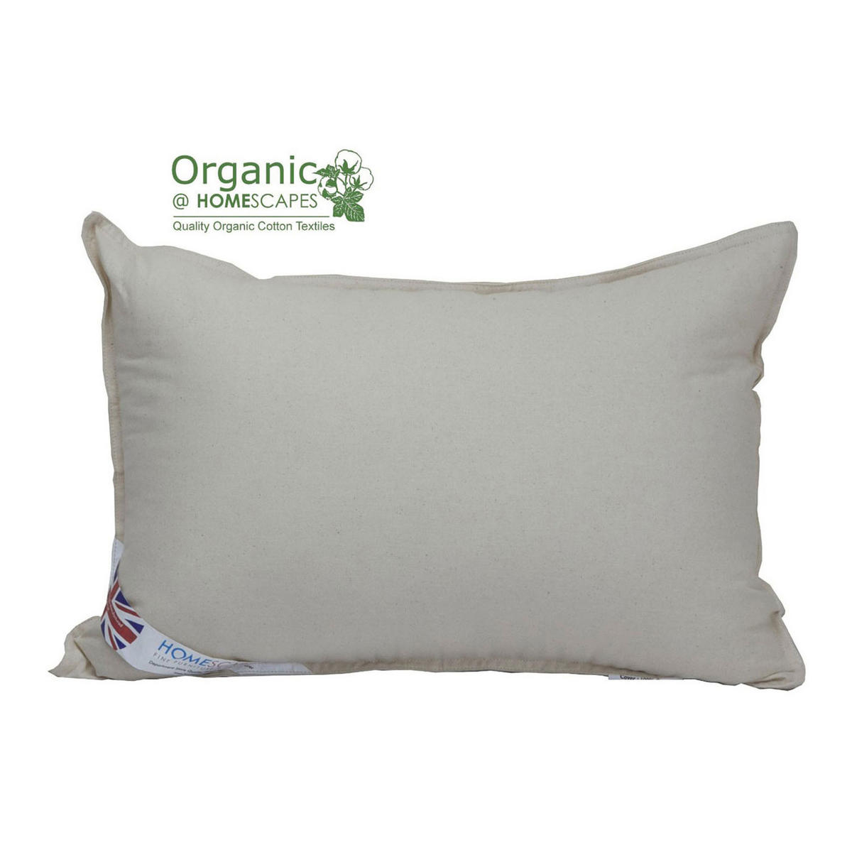 KOPFKISSEN Bio-Baumwolle, 48/74 cm - Weiß, Textil (48/74cm) - Homescapes